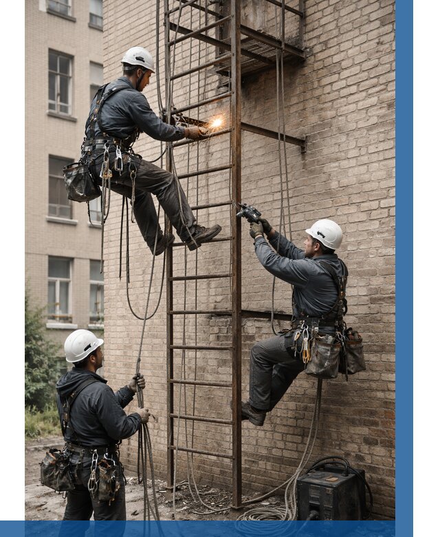 Ремонт пожарной лестницы в Клине от 7684 р. | ВЫСОТНИК-Кли