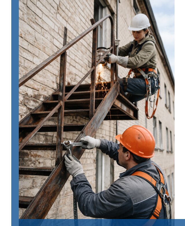 Ремонт и восстановление пожарных лестниц с выездом в Клине
