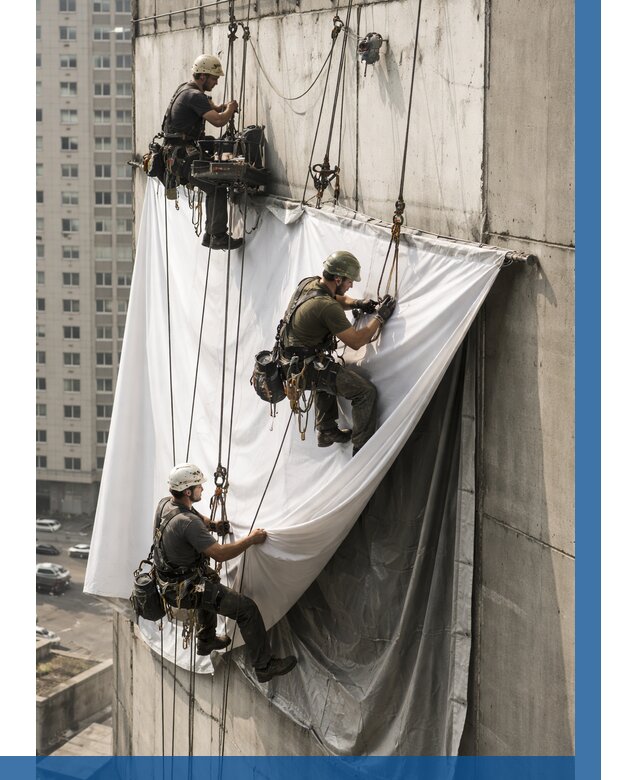 Замена баннерного полотна в Клине от 6659 р. | ВЫСОТНИК-Кли—заказать