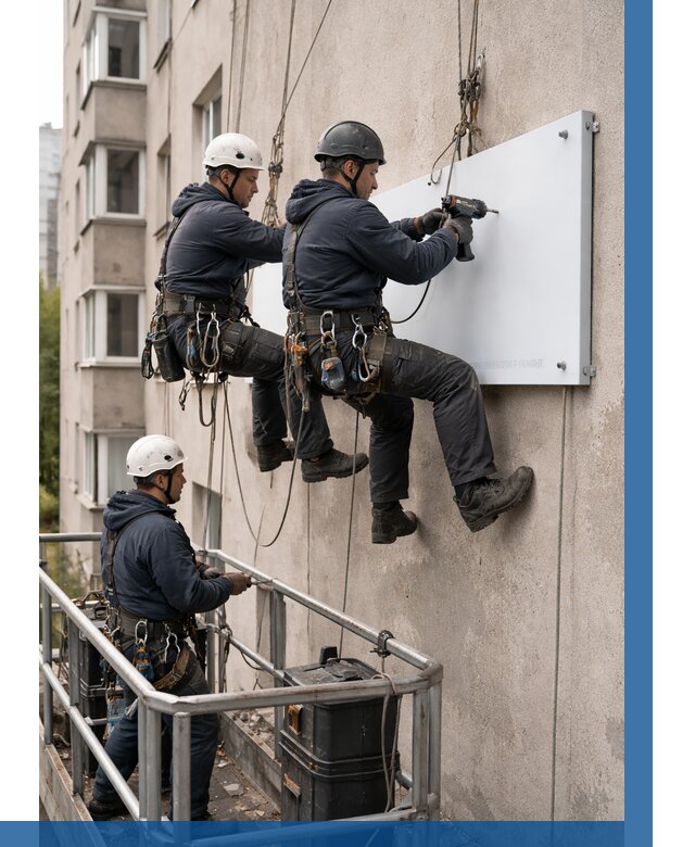 Монтаж табличек и указателей в Клине от 3586 р. | ВЫСОТНИК-Кли