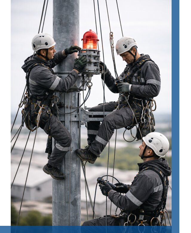 Монтаж заградительных огней в Клине от 8708 р. | ВЫСОТНИК-Кли