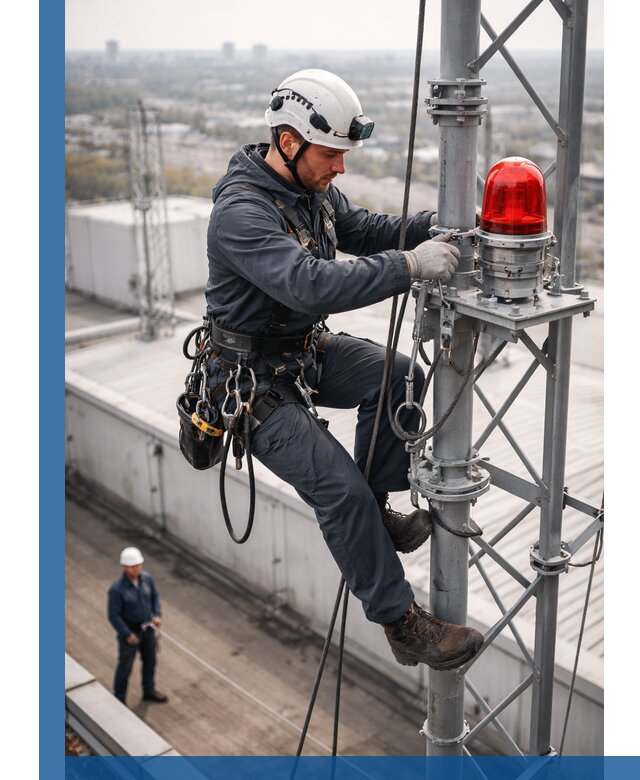 Монтаж заградительных огней и обслуживание объектов в Клине