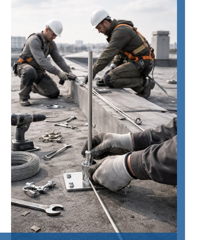 Монтаж молниезащиты на кровле в Клине цена от 25613 р. | ВЫСОТНИК-Кли