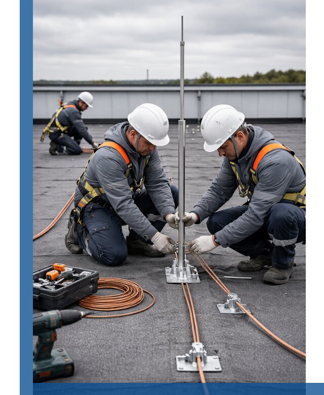 Монтаж молниезащиты на кровле в Клине под ключ с гарантией