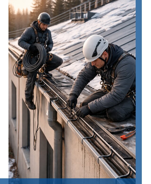 Монтаж греющего кабеля на кровле в Клине от 461 р. | ВЫСОТНИК-Кли