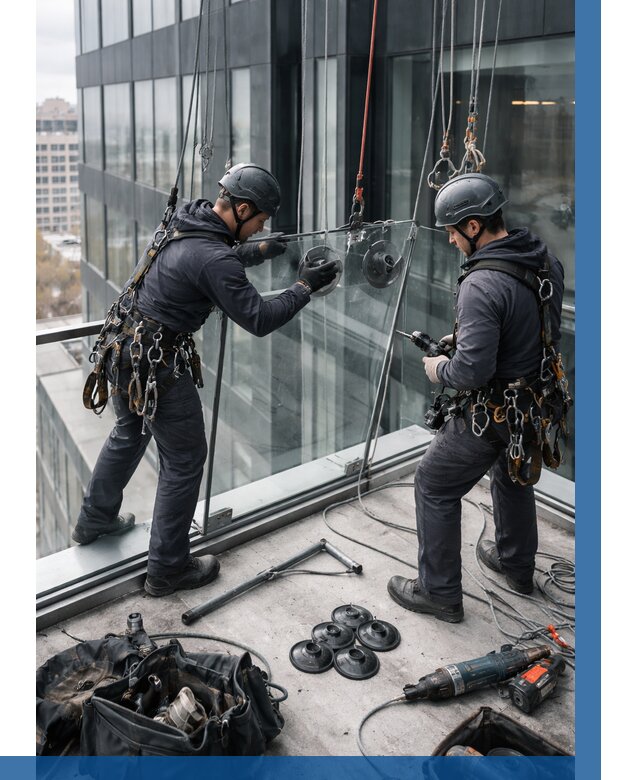 Монтаж стеклянных ограждений в Клине от 2561 р. | ВЫСОТНИК-Кли