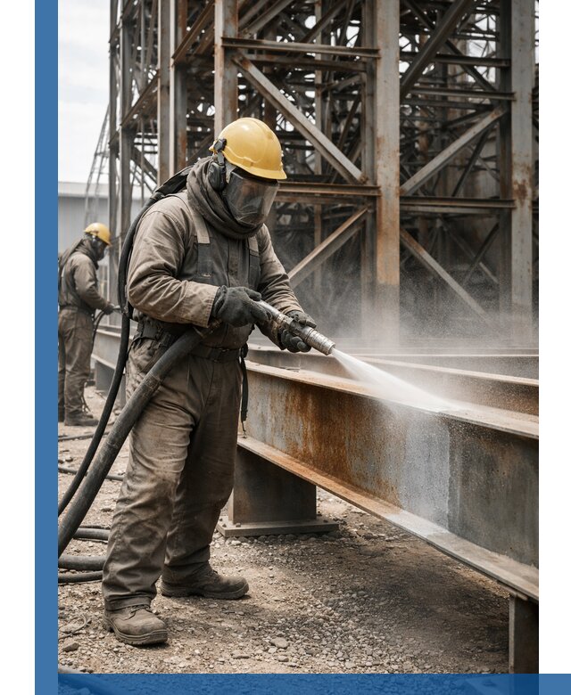 Пескоструйная очистка металлоконструкций в Клине промышленная