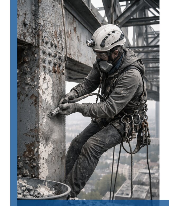 Удаление старой краски с металлических конструкций в Клине