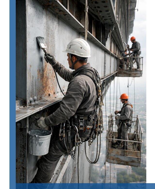 Покраска металлоконструкций на высоте в Клине профессионально