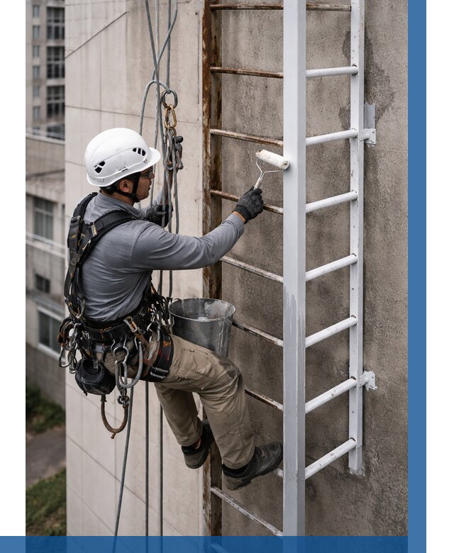 Покраска пожарных лестниц в Клине от 4610 р. | ВЫСОТНИК-Кли