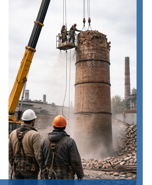 Демонтаж дымовой трубы в Клине от 92205 р. | ВЫСОТНИК-Кли, смета