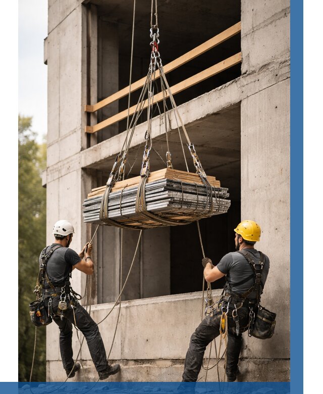 Подъем материала на этаж веревками в Клине от 1537 р. | ВЫСОТНИК-Кли