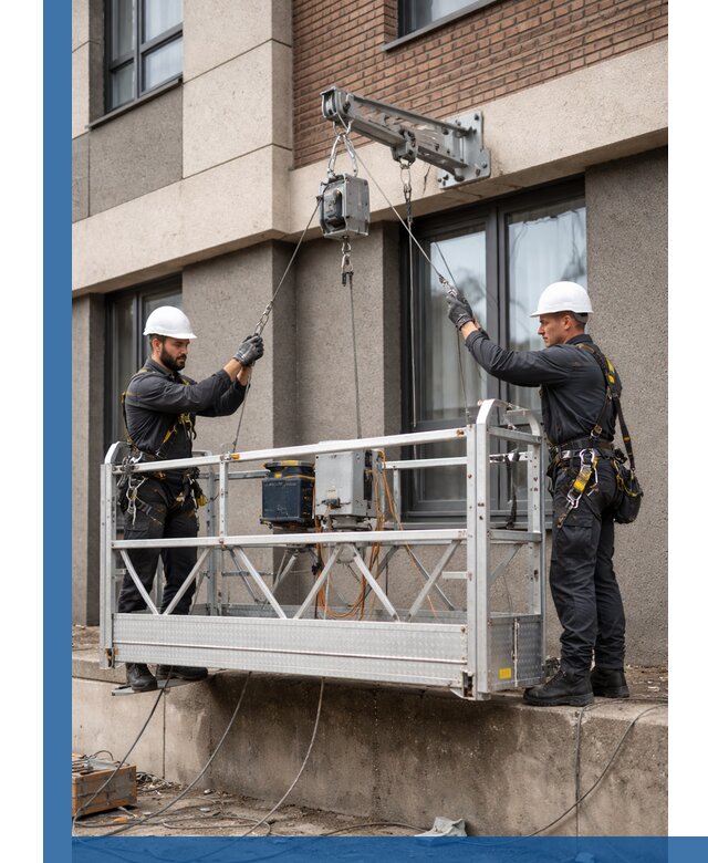 Монтаж и подъем фасадной люльки в Клине с гарантией безопасности