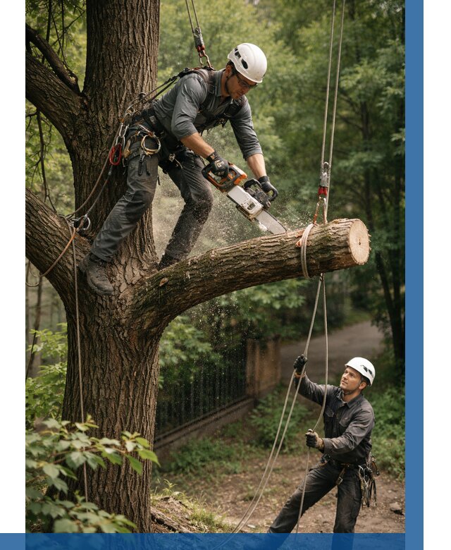 Спил деревьев альпинистами в Клине от 8196 р. | ВЫСОТНИК-Кли