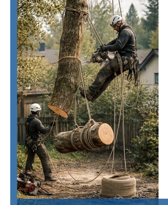 Валка деревьев частями в Клине, безопасно и аккуратно